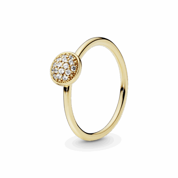 Ring in 14k with clear cubic zirconia