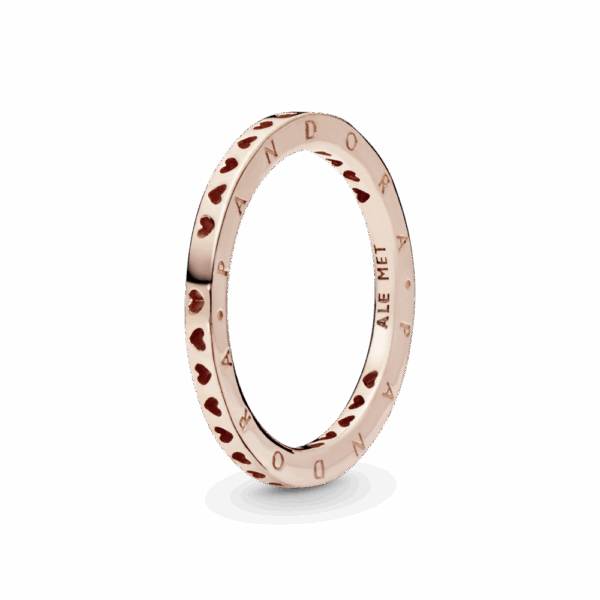 Heart PANDORA Rose logo ring