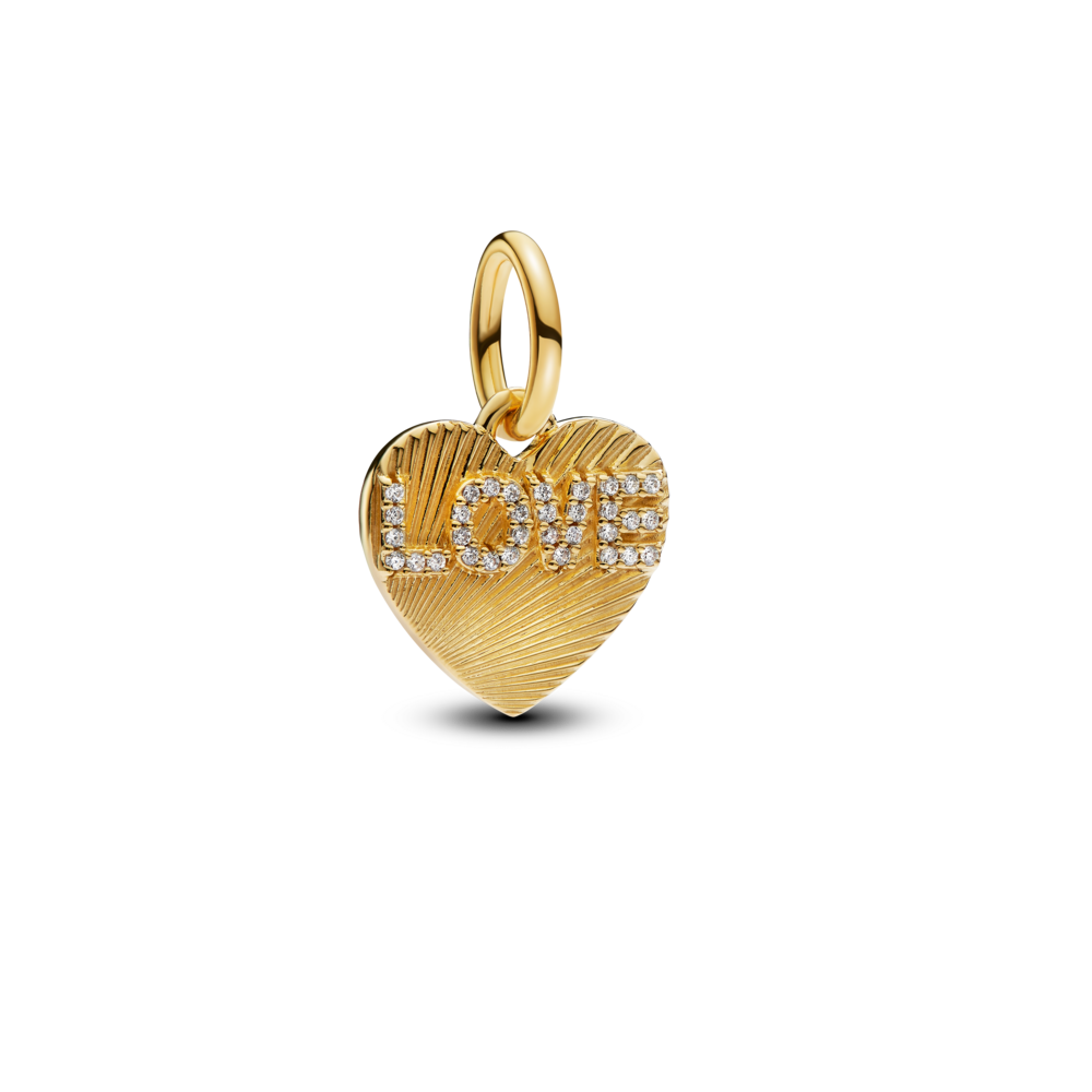 תליון מנצנץ Love ציפוי זהב