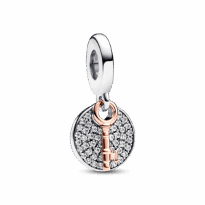 תליון כסף ורוז משפחה Key to Happiness