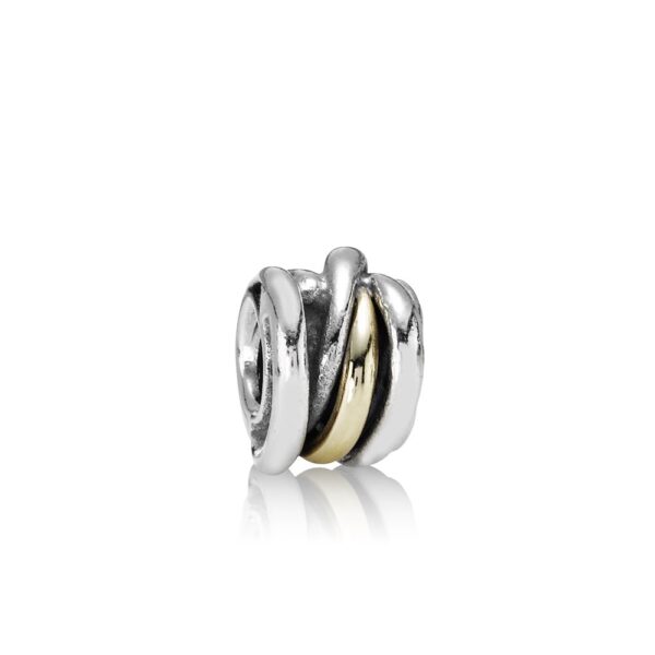 Abstract silver charm with 14k