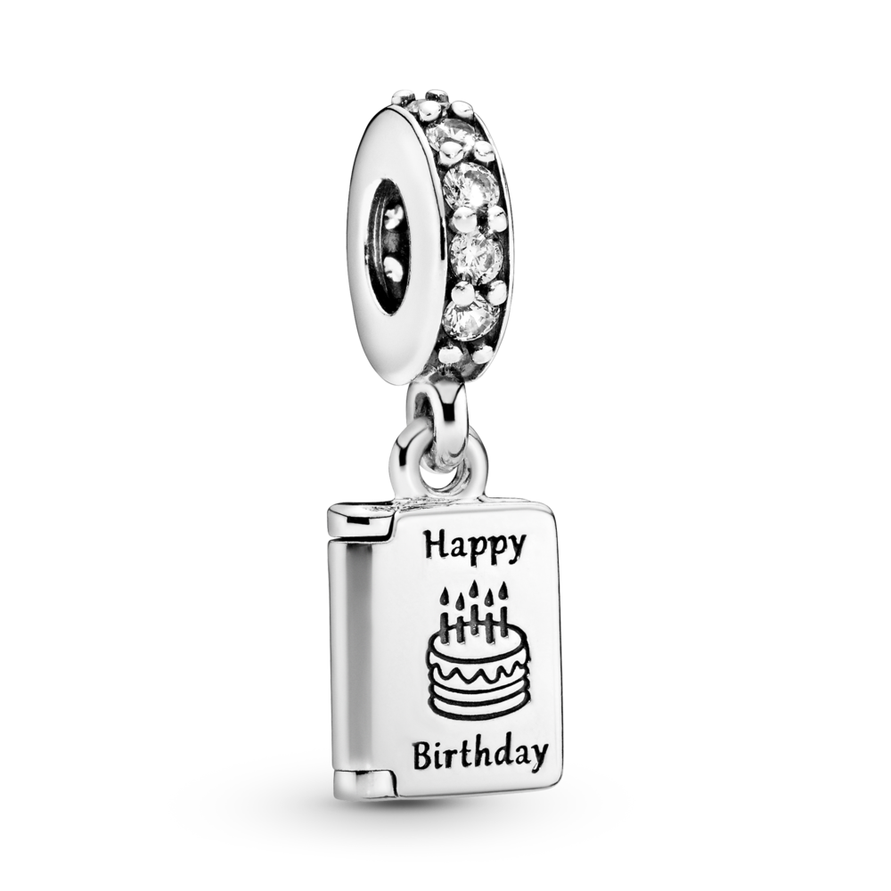 צארם כרטיס יום הולדת מכסף עם זרקונים