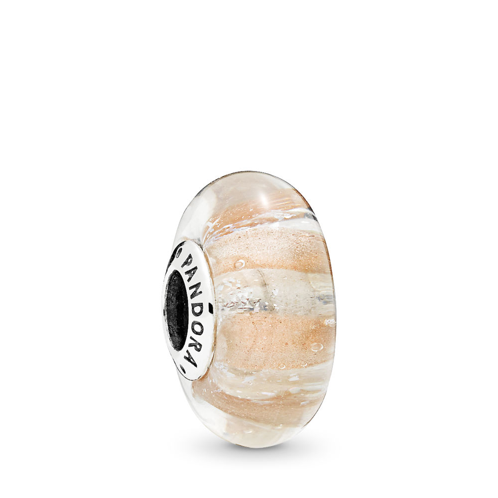Silver charm with iridescent