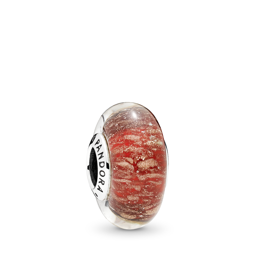 צארמ כסף מוראנו נצנוץ אדום