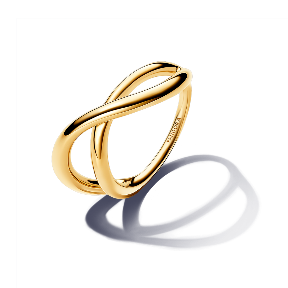 טבעת ציפוי זהב גל אינפיניטי