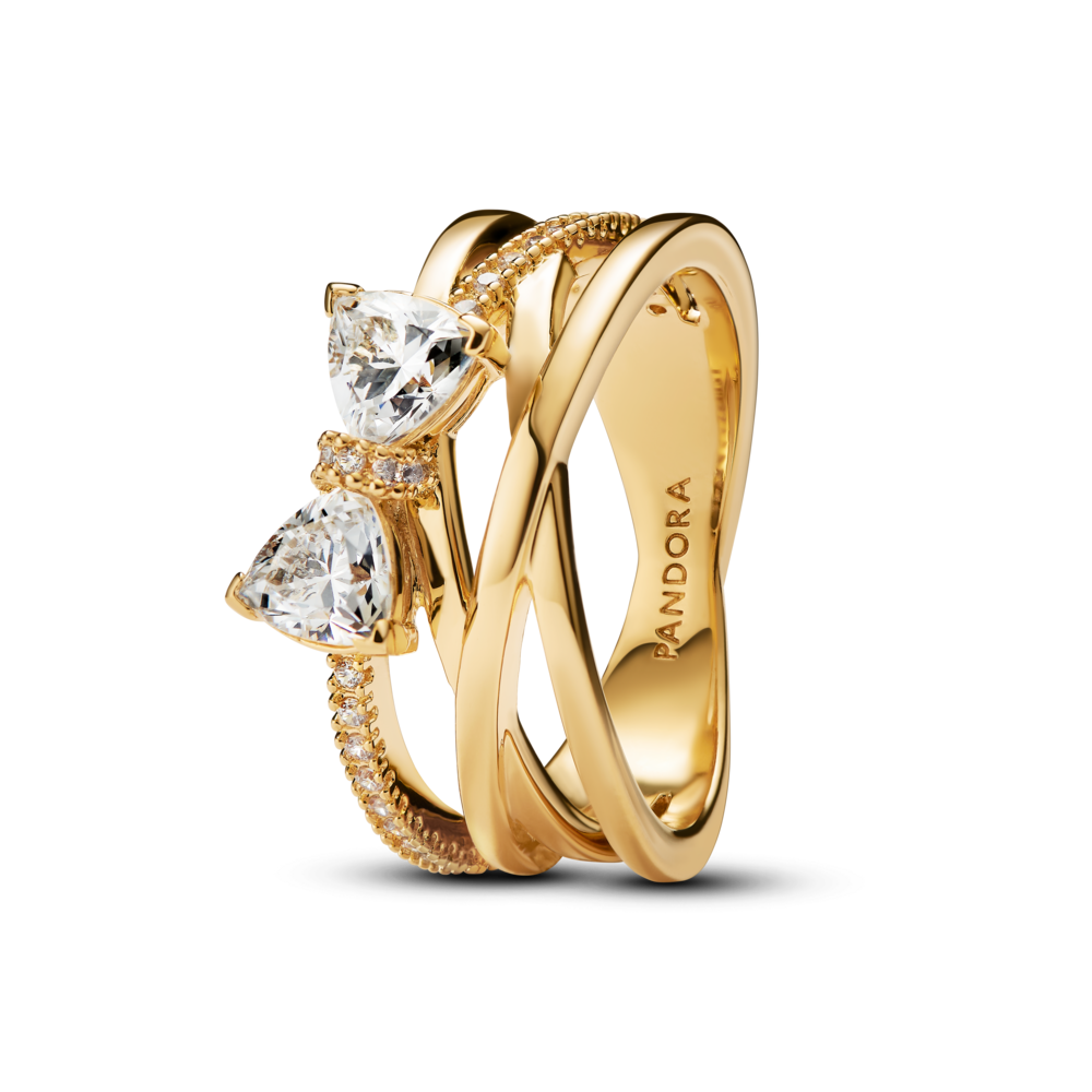 טבעת שכבות פפיון ציפוי זהב