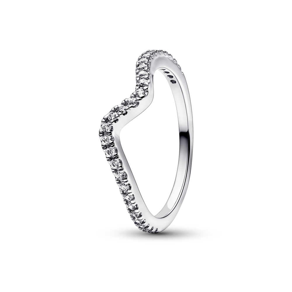 טבעת כסף גל זרקונים