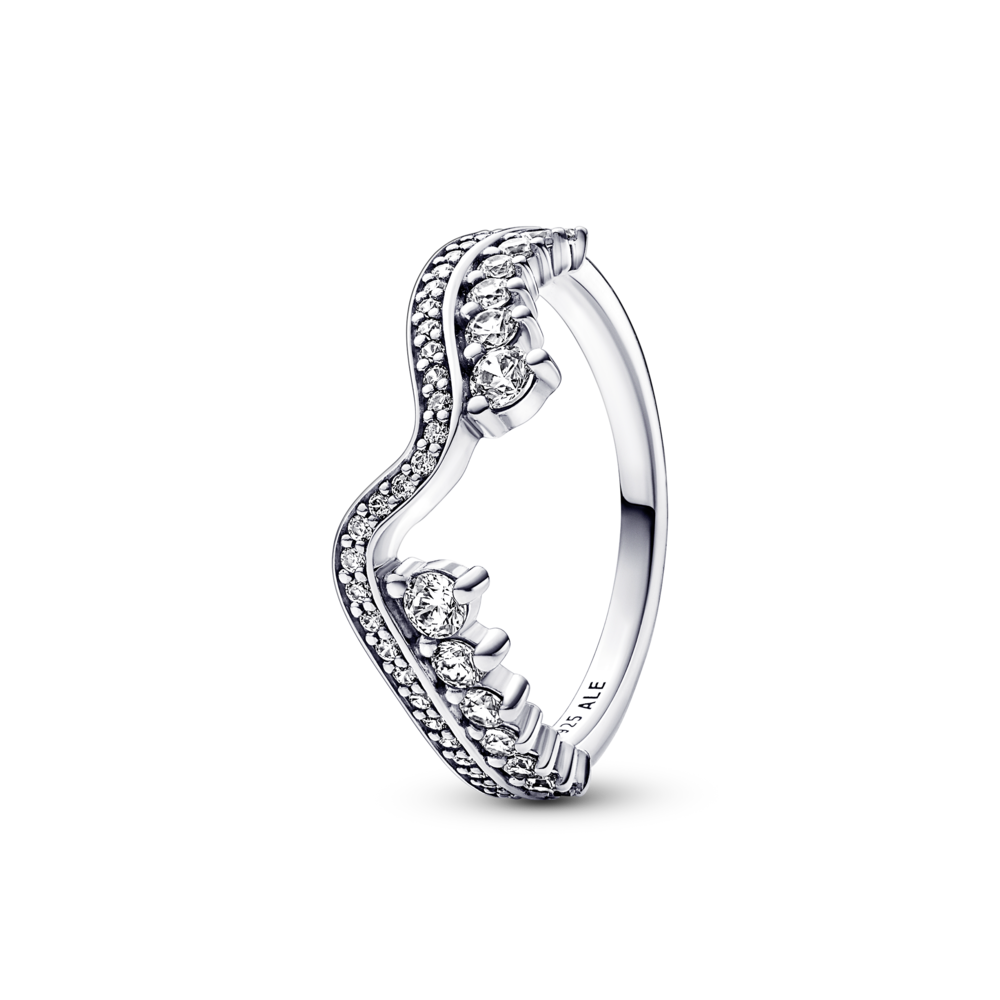 טבעת כסף ספרקלינג גל זרקונים