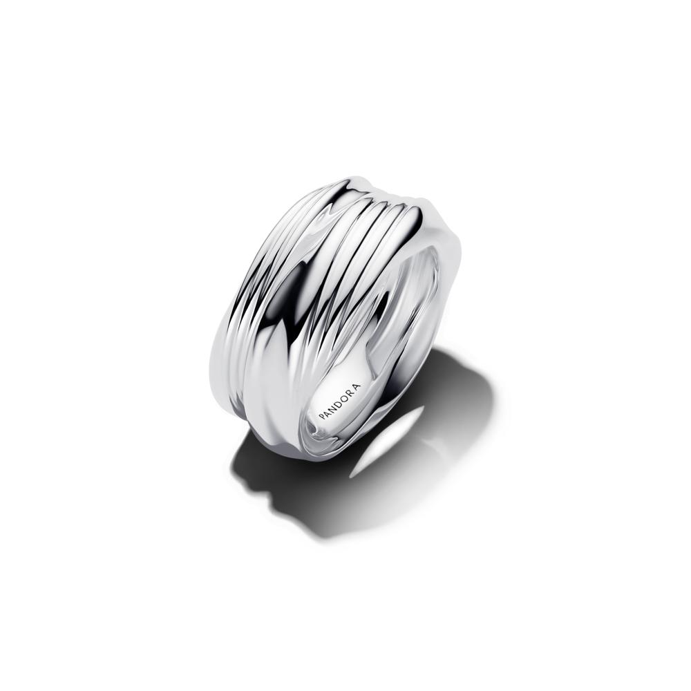 סט 2 טבעות כסף עיצוב טוויסט