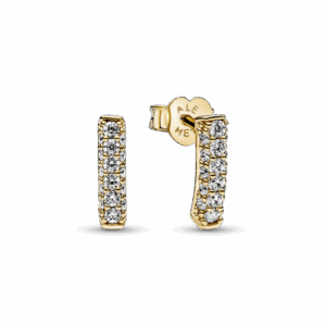 עגילי ציפוי זהב גלורי שיבוץ פאווה