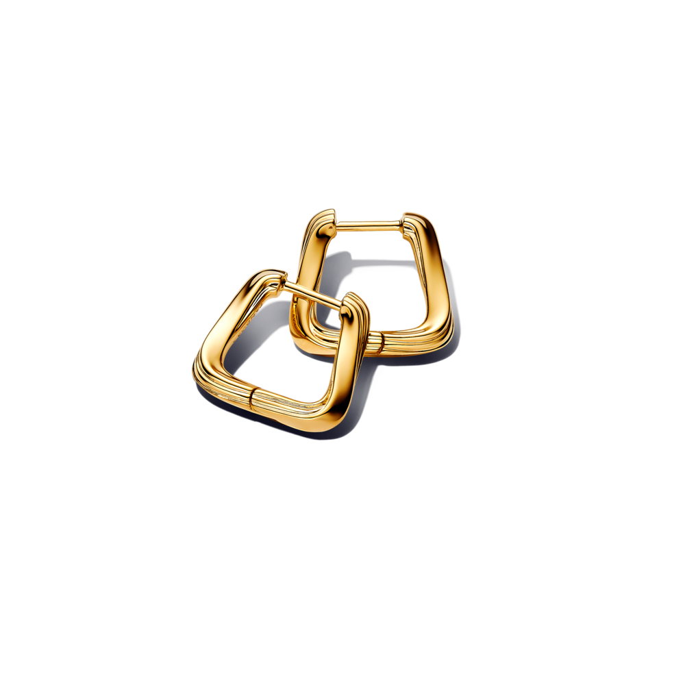 עגילים גיאומטריים קטנים טוויסט ציפוי זהב