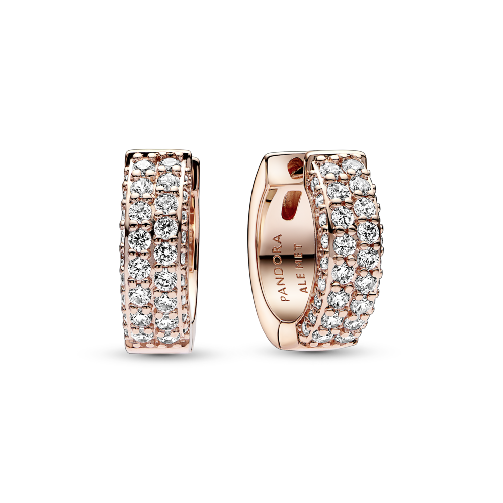 עגילי חישוק רוז דאבל פאווה