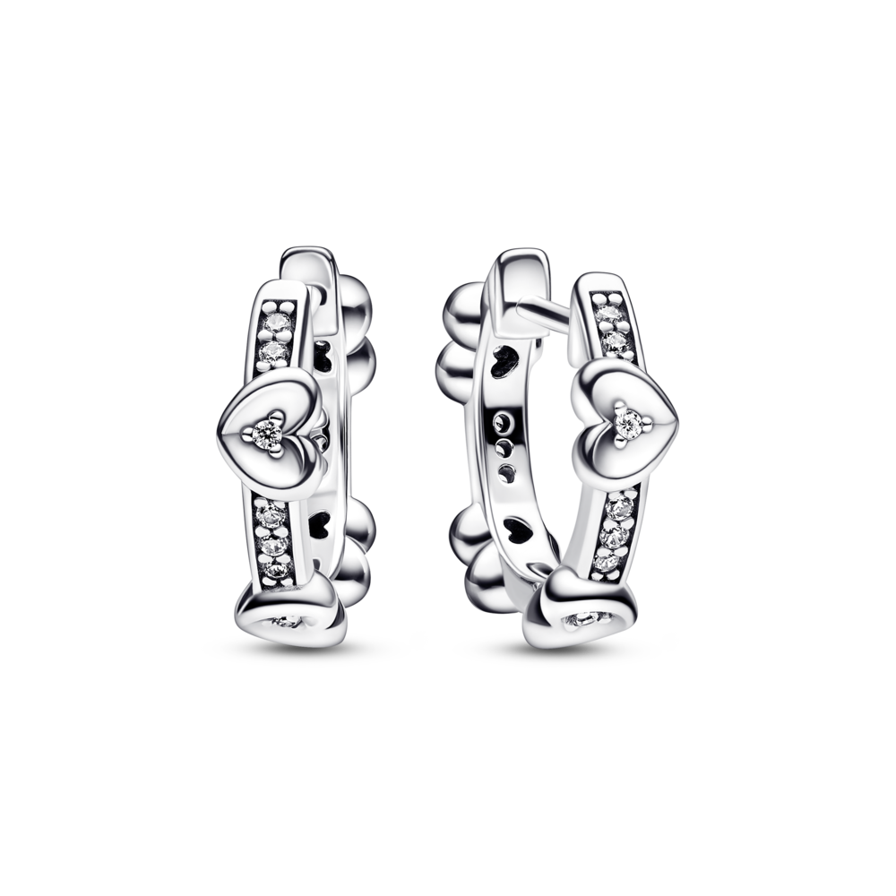 עגילי חישוק כסף טייני הארטס