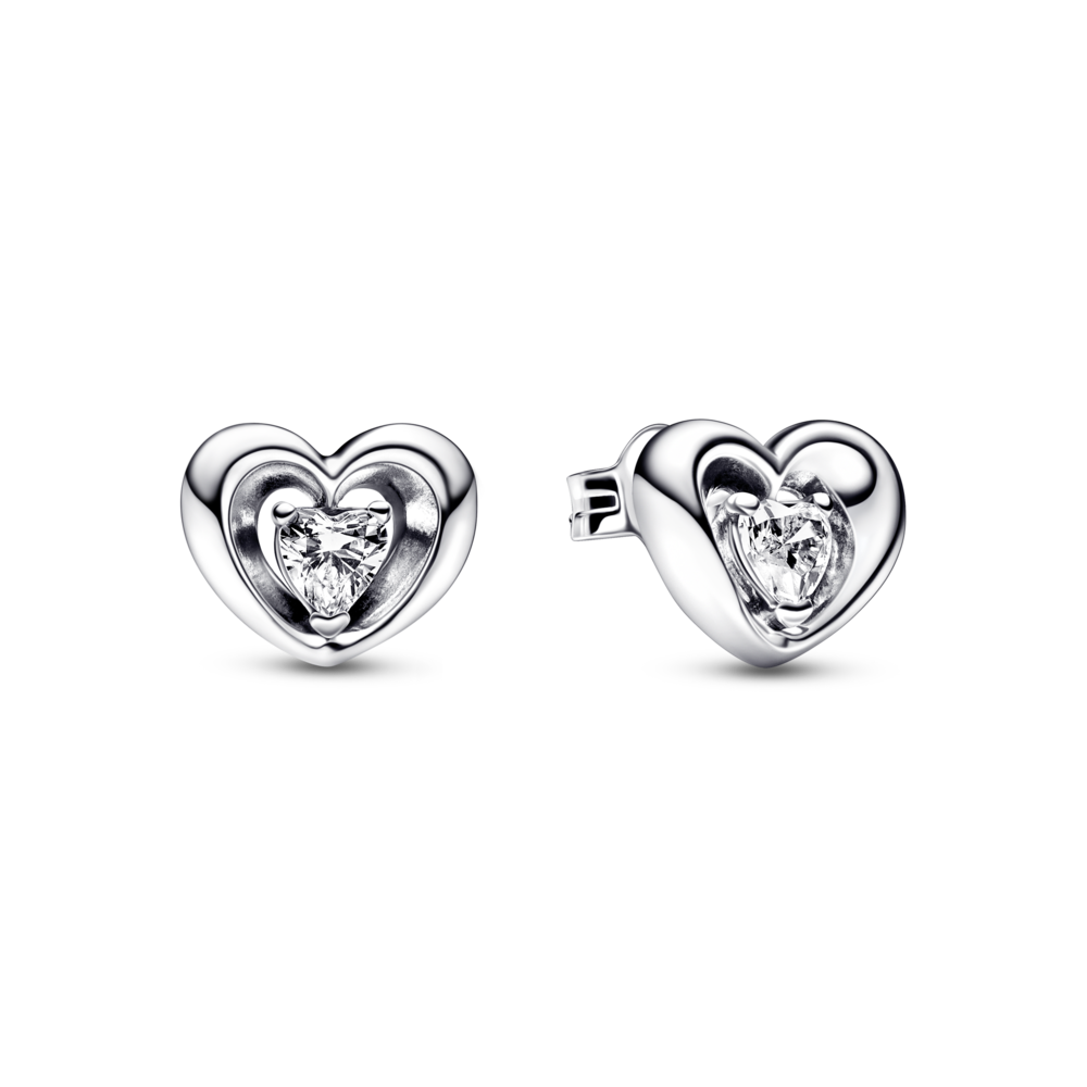 עגילים צמודים כסף דאבל לאב