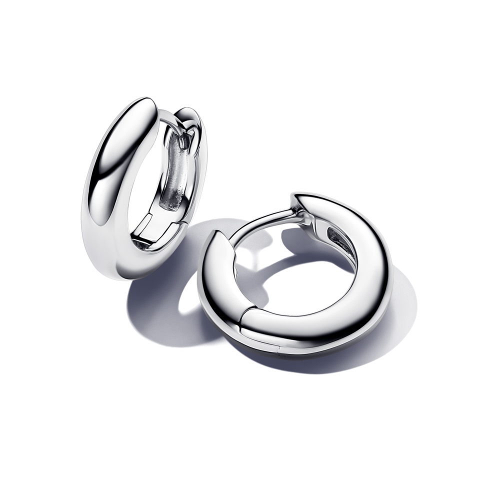 עגילי חישוק עבים קלאסיק כסף