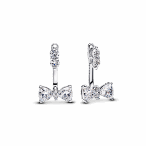 עגילי כסף דרופ פפיון נוצץ