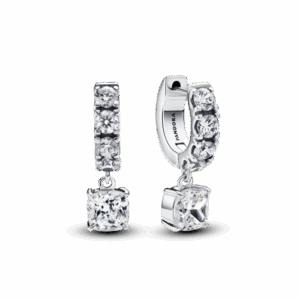 עגילי חישוק כסף ספרקלינג פאווה