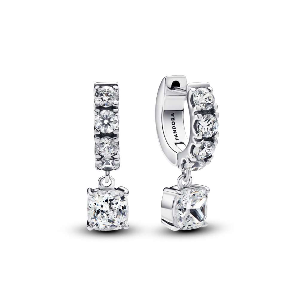 עגילי חישוק כסף ספרקלינג פאווה