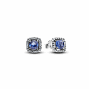 עגילי כסף צמודים אבן כחולה