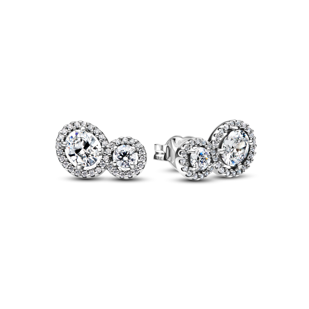 עגילי כסף צמודים זוג זרקונים