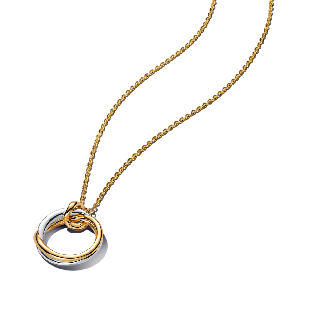 שרשרת חישוקים משתלבים כסף וציפוי זהב