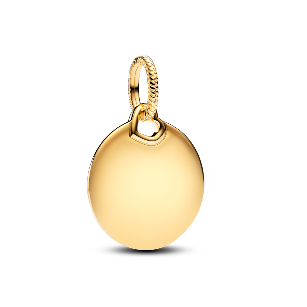 תליון ציפוי זהב עגול ניתן לחריטה