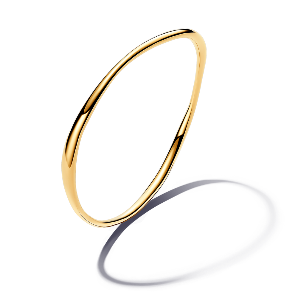 צמיד בנגל ציפוי זהב צורה גלית