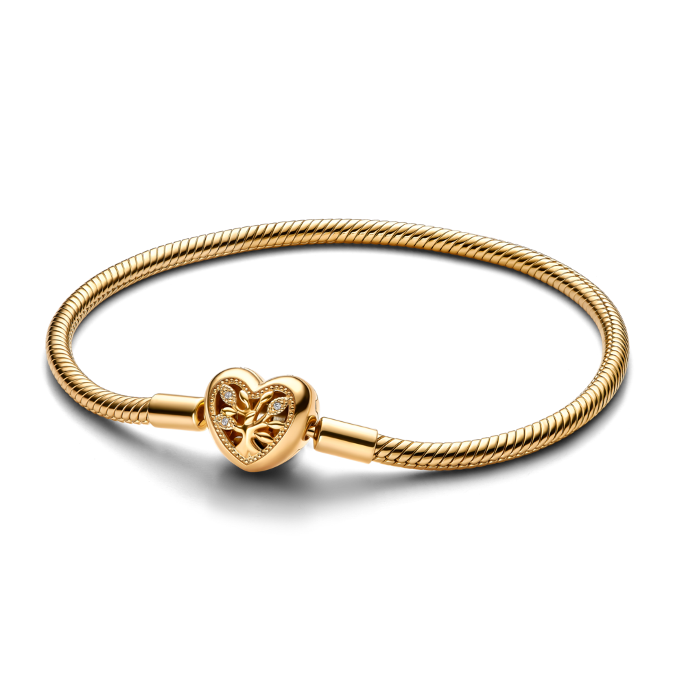 צמיד מומנטס ציפוי זהב לב המשפחה