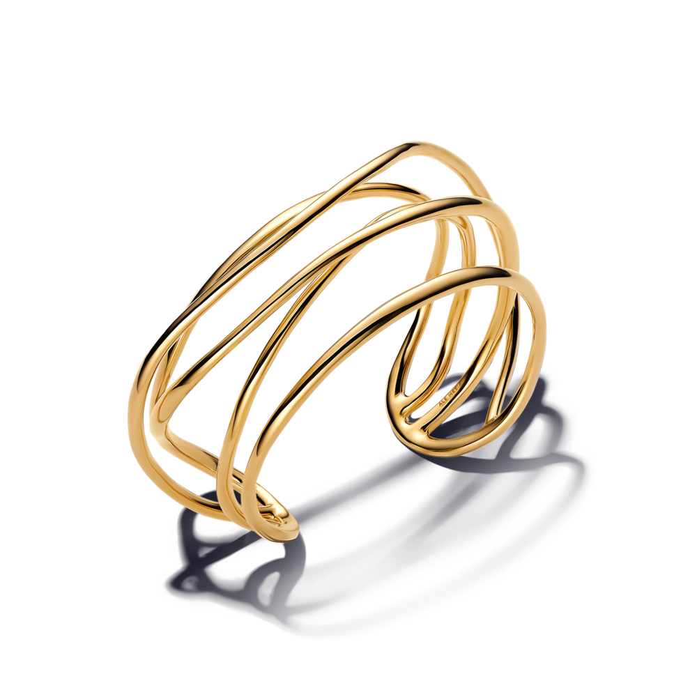 צמיד בנגל ציפוי זהב עיצוב שכבות