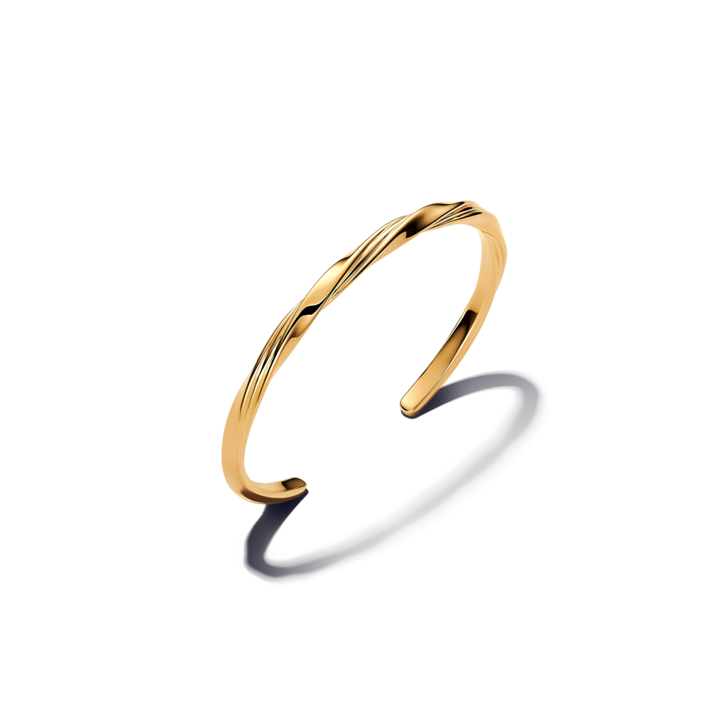 צמיד בנגל טוויסט ציפוי זהב