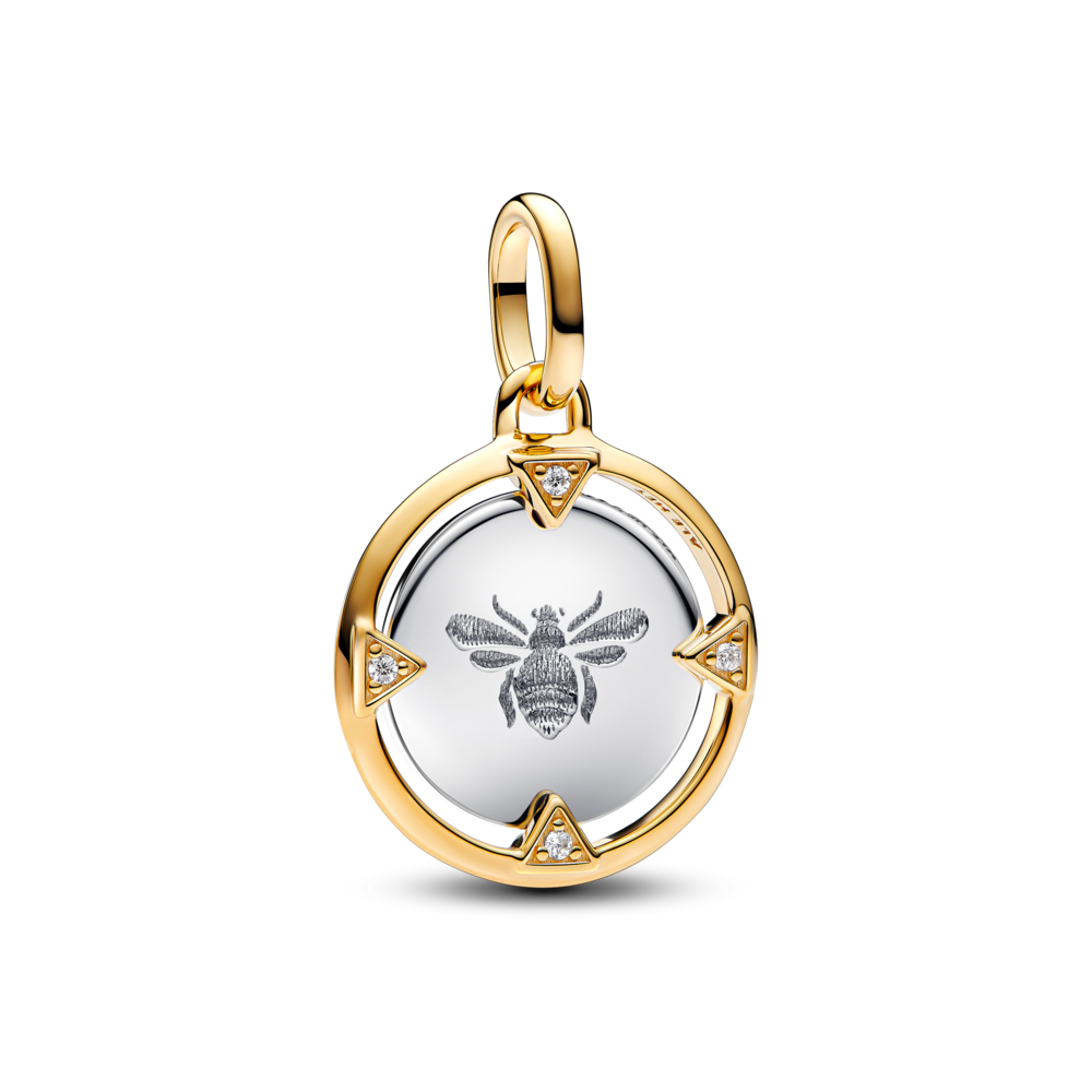 מדליון דבורה ME כסף וציפוי זהב