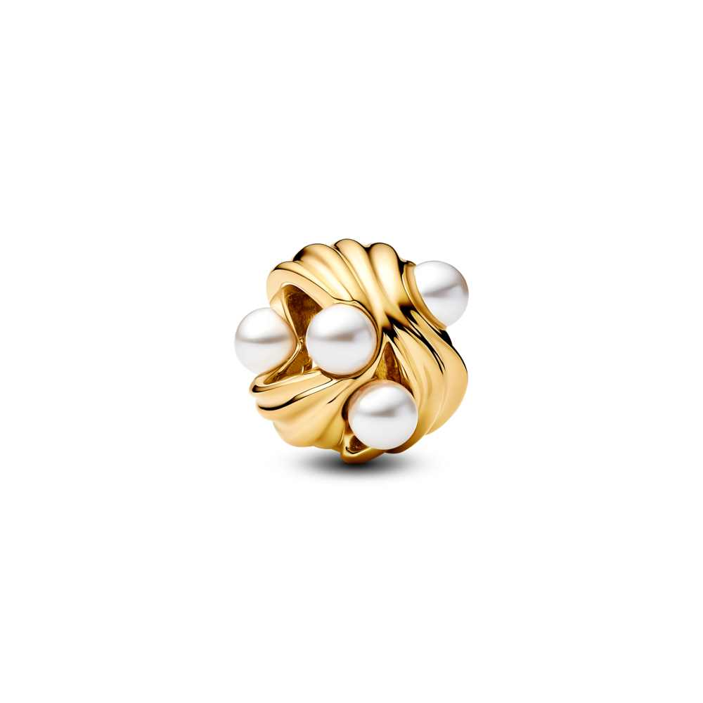 צארמ ציפוי זהב גלים בשילוב פנינים