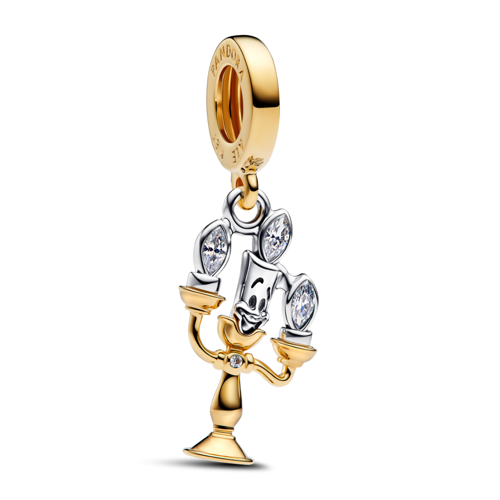 תליון דיסני לומייר מכסף וציפוי זהב עם זרקון