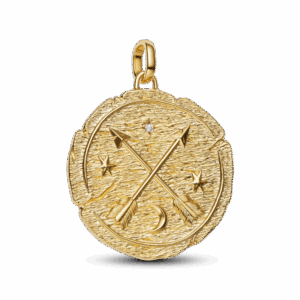 מדליון מטבע חצים מצטלבים ציפוי זהב