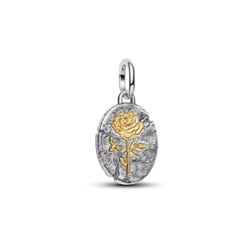 מדליון מטבע ורד מכסף וציפוי זהב