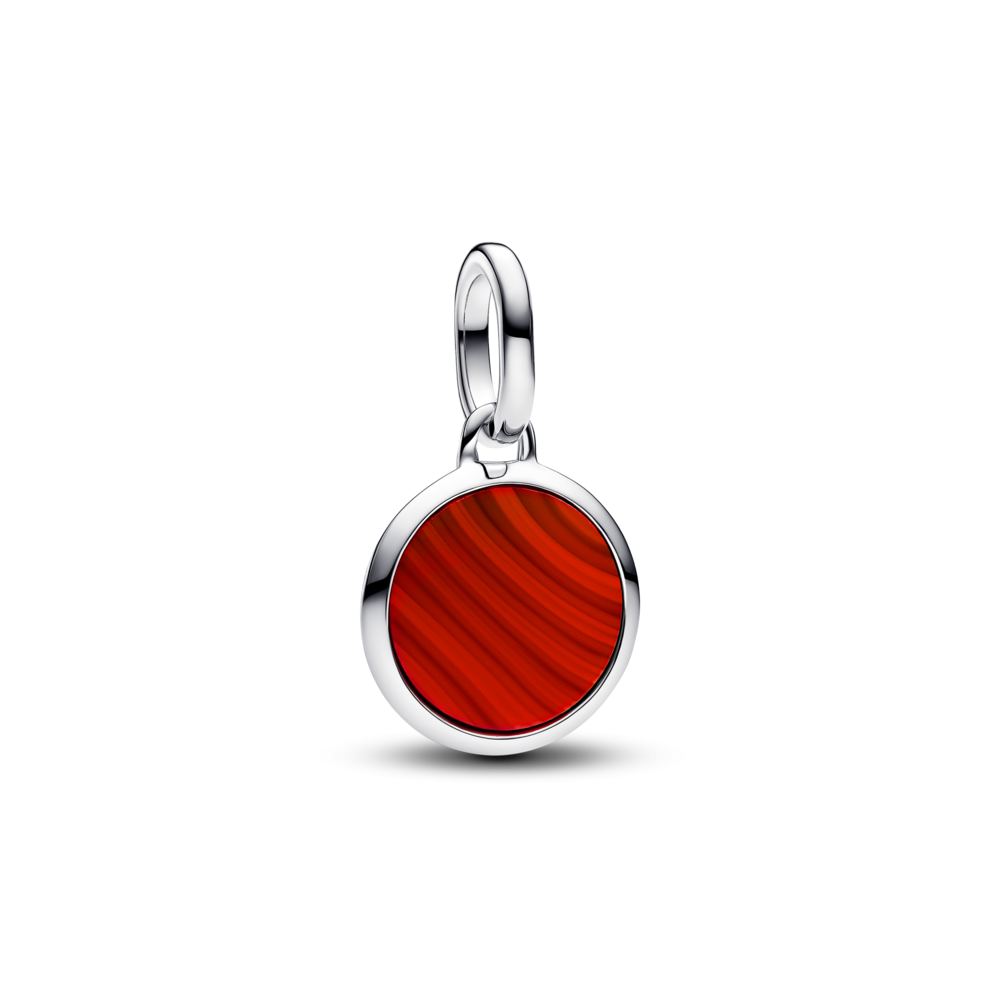 מדליון כסף ME זכוכית מוראנו אדומה