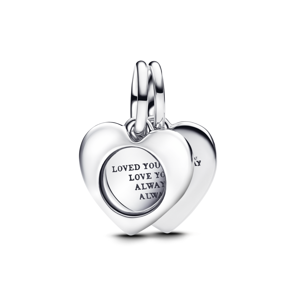 תליון לב כפול זכוכית מגדלת