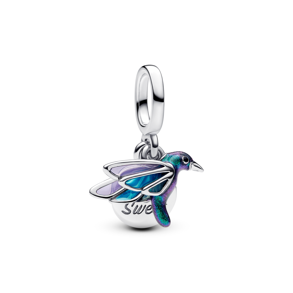 תליון כסף יונק הדבש אמייל כחול