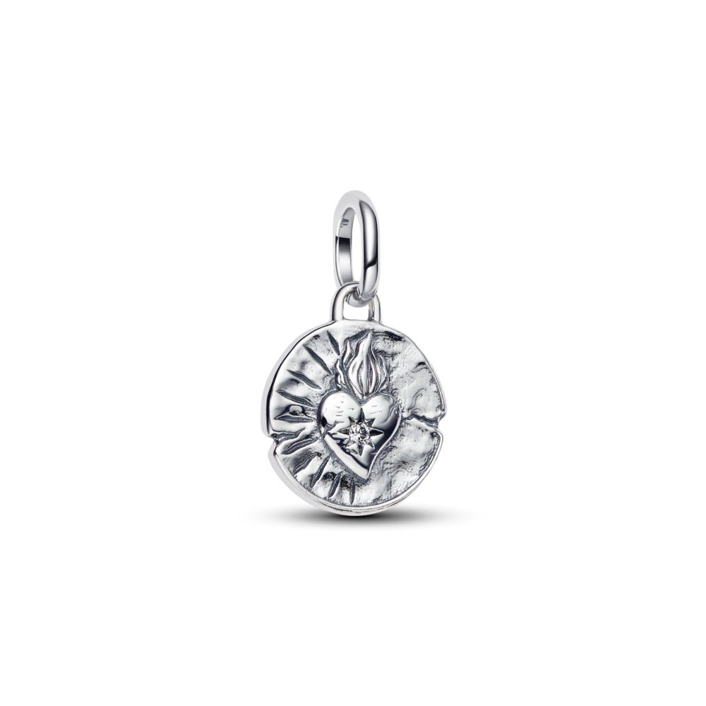 מדליון כסף לב וזרקון