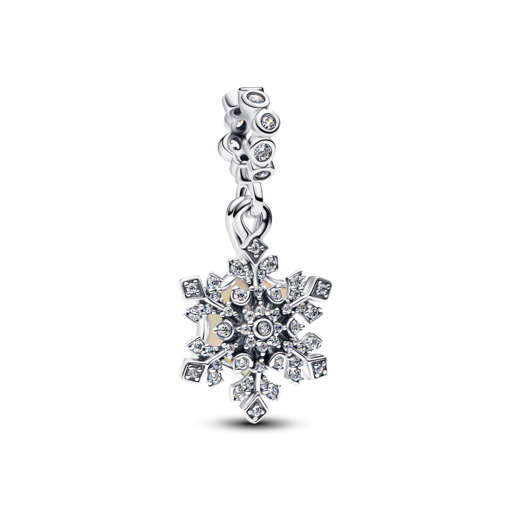 תליון כסף כפול פתית שלג