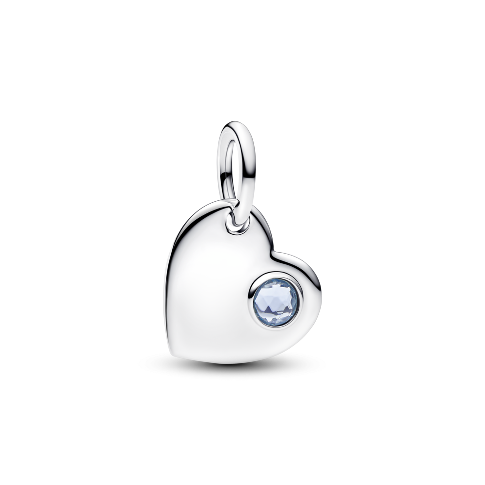 תליון כסף לב אבן החודש מרץ