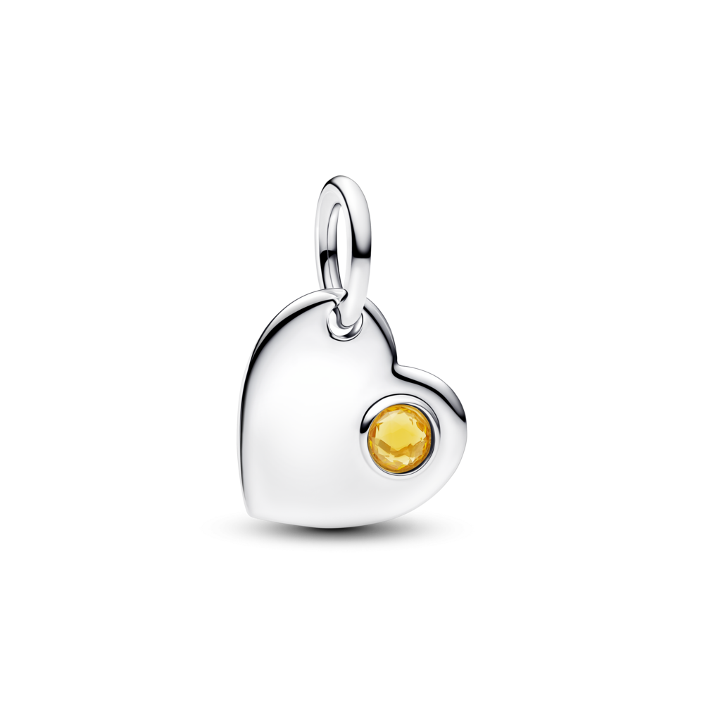 תליון כסף לב אבן החודש נובמבר