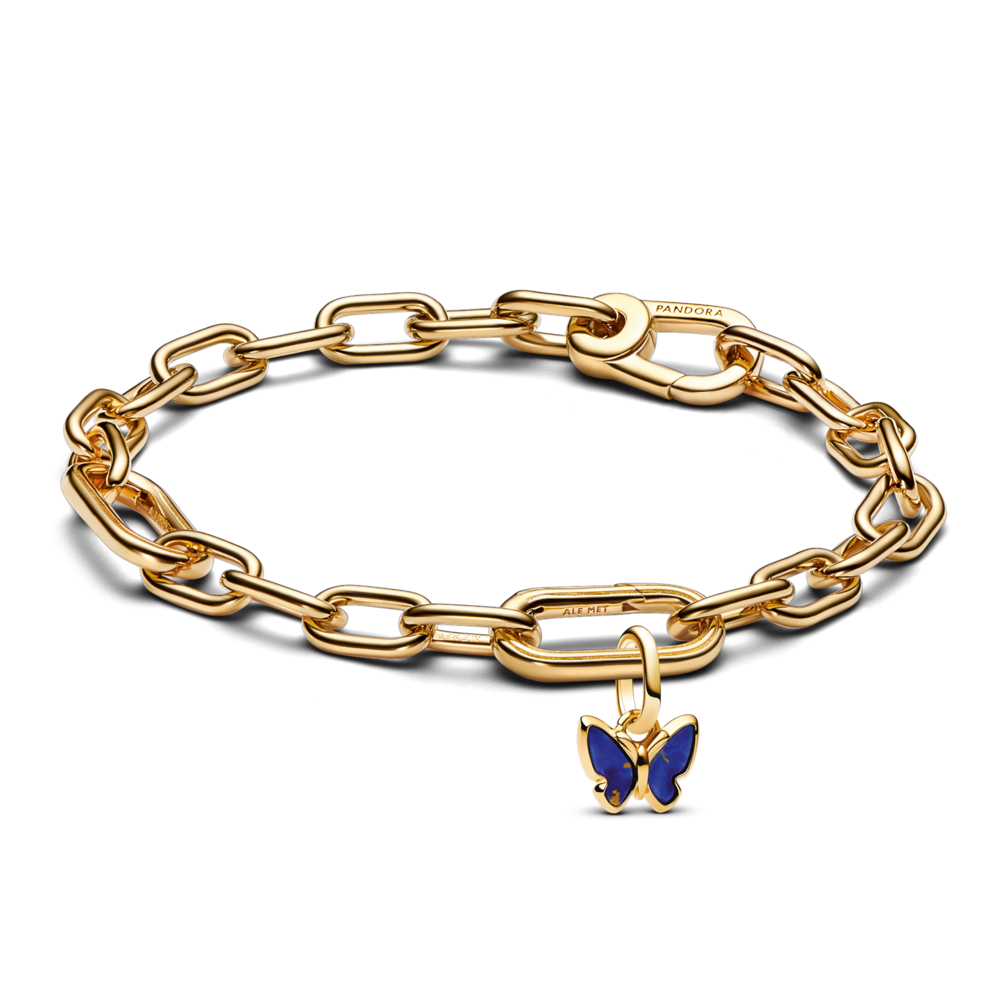 סט צמיד לינקים ME בציפוי זהב ותליון פרפר