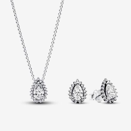 סט שרשרת ועגילים ספרקלינג היילו